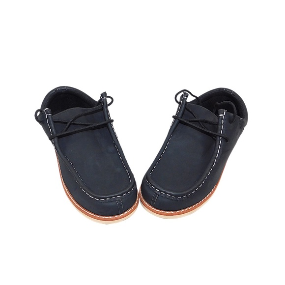 Sonoma Goods for Life Boys’ Navy Leather Lace-Up Shoes | Size 4 (Medium) - Picture 5 of 6